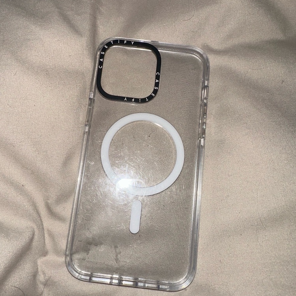 Casetify Clear Phone Case with White Accents